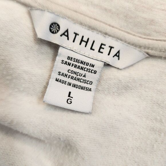 Athleta Purana V-Neck Wrap Sweatshirt Large Fog Grey Heather NWOT Nirvana Modal - Picture 4 of 7